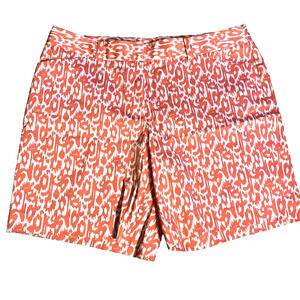 Jones New York Signature Stretch Orange & White Bermuda Walking Shorts US Size 8